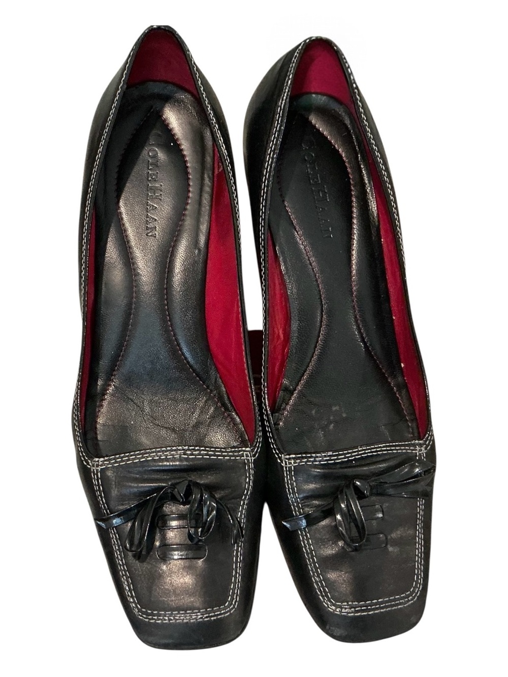Cole Haan Black Leather 2” heel with Red Interior